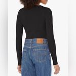 Steve Madden NWOT Xandra Black Ribbed Viscose Long Sleeve Bodysuit Size L Photo 1