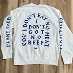 Plant Faced White Vegan Vegetarian Crewneck Sweatshirt Women’s Large Photo 1