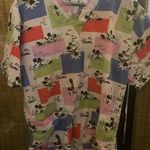 Disney Vintage  Mickey Mouse scrub top size small Photo 0