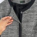 Black & White Stile Benetton Blazer Womens S Black White Tweed Casual Office Work Snap Front Photo 5