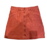 Marine layer  Avery Mini Button Up Skirt, Brick Red/Salmon Photo 5