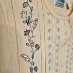 Shenanigans Size Petite Small Cottage Core TShirt Embroidered PS Cotton Light Yellow Photo 1