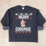 Grey Merry Corgmas Corgi Christmas Sweater Gray Size M Photo 0