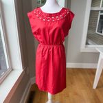 Banana Republic Factory Coral Red Cutout Midi Sleeveless Dress w Pockets Size 0 Photo 1