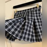 Divided H&M Skirt Black Plaid Mini Tartan Academia Pleated Skater Retro Size 0 Photo 6