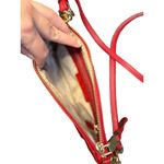 Calvin Klein  Pink Red Mini Crossbody Bag Faux Leather Gold Chain Accent 5"x8" Photo 4