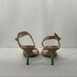 Betsey Johnson  Strappy Glitter Heeled Sandals in Gold Size 8‎ Photo 4