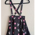 Hot Topic Kuromi Suspender Skirt With Pink Skulls Stars Print XS Whimsigoth NWT Photo 1