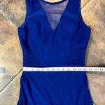 Morgan & Co. Blue Maxi Plunging V neck, Side Mesh Cutouts A Photo 9