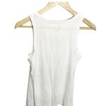 Gap Tank Top Womens Size S White Ruffle Round Neck Dressy Cotton Polyester Top Photo 1