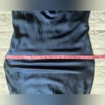 Aritzia Wilfred Only Ruched Slip Satin Midi/Mini Dress Navy Blue Medium Photo 9