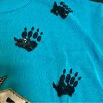 Vintage Escada Sweater Embroidered Car and Sequined Paw Prints, Sz 42 US L Photo 6