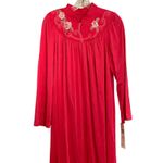Vintage Shadowline Cuddlemere Raspberry Embroidered Long Nightgown NWT Small Pink Photo 1