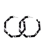 ✨ Tortoise Shell Hoops Earring ✨ Black Photo 1