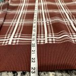 Max Studio Brown White Plaid Collared Sweater w/ V-Neck – Size Medium Fall Photo 8