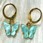 Earrings Butterfly Dangle Light Blue Women Girls Teens Photo 0