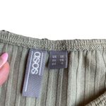 ASOS Women’s Size 6 Long Sleeve Off Shoulder Rib Top Sage Khaki Green Photo 3