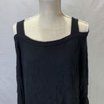 Apropos Cold Shoulder Black Long Sleeve Shirt Size L Photo 2