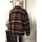 Coldwater Creek Woman’s  Striped Brown Jacket M Long Sleeve Open Button Collared Photo 4