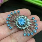 Vintage Unsigned Juliana? Blue Sprayed V Pin Back Mini Brooch Photo 6