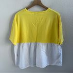 ZARA  Knit Mixed Media Colorblock Bright Boxy Oversized Top Shirt USA Small Photo 2