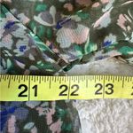 DIP semi sheer long sleeve peasant top size L green floral Size L Photo 3