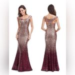 Ever Pretty Women Sparkling Gradual Champagne Gold Sequin dress size 10 Photo 1