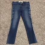 Abercrombie & Fitch  Dark Blue Embroidered Skinny Jeans Photo 0