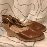 EVA SOLANA Women’s Tan & Brown Leather Wedge Sandals Size 8 Photo 8