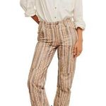 Free People NWT Super Sonic Stripe Print Low Rise Slim Utility Pants Size 6 Photo 0