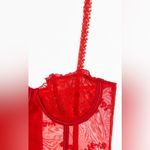 ZARA New Women Red Sexy Embroidered Underwire Corset Size 34B Photo 4