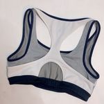 Athleta Triple Dare Racerback Navy Gray White Sports Bra W-120 Size Small Photo 2