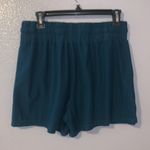 Dark Green Stretchy Pull On Comfy Athletic Shorts Pockets Drawstrings Photo 2