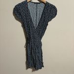 Brandy Melville  Robbie Wrap Dress Navy & White Floral Tie Waist V-Neck One size Photo 5