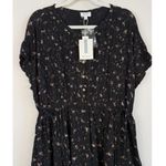 True Craft  Dress Women M Black Floral Print High Waist Ruffled Boho Babydoll NWT Photo 10