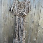 Vintage animal print cottagecore dress by American‎ Angel size medium Tan Photo 5