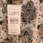 Loft Brown and Tan Sleeveless Ruffled Blouse Photo 4