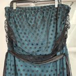 Torrid Vintage  Y2K Teal Blue Lace Polka Dot Strapless Sundress Plus Size 2X Photo 8