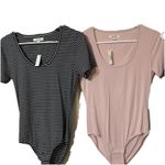 Madewell 2* NWT Chic  Scoop Neck Short Sleeve Bodysuit LOTS‎ - M slim fit like S Photo 1