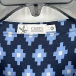 Carve Designs  Organic Cotton Button Up Shirt Blue Boho Roll Tab Sleeves Size M Photo 8