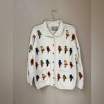 Cotton Salsa Cotton VTG Unisex Embroidered Parrot Knit Cardigan Sweater Size XL Photo 1