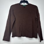 Ralph Lauren Lauren  Women' Size Large 100% Cotton Long Sleeve Solid Brown Blouse Photo 0