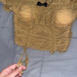 Cider Ruched Mesh Crop Top Photo 5