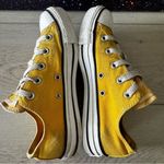 Converse Vintage  All Stars Yellow Low Sneakers Women Sz 6 Grunge Skate Photo 5