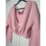Pretty Little Thing Pastel Light Pink Off The Shoulder Crop Sweatshirt Sz Large Photo 8