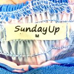 Romantic Boho Blue Pink Floral Maxi Dress M Ruffle Hem Scallop Straps Festival Size M Photo 6