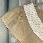 Calypso St. Barth  Size L Beige Linen Dress with Sequined Neckline Photo 4