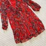 IRO $565 NWT  Paris Cover Up Dress Size 34 Ruffle Red Floral Long Sleeves Photo 2