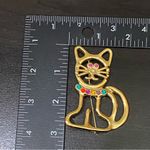 Vintage Unsigned Gold Tone Adorable Kitty Cat Brooch Photo 5