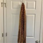 Red Gold Floral Indian Pashmina Shawl Wrap Scarf Fringe Tassel Womens One Size Photo 11